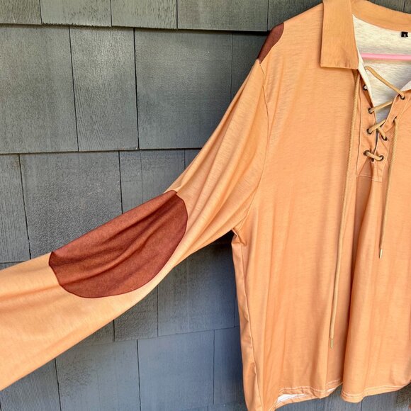 Men's XL Long Sleeve Shirt, Tan - Picture 3 of 4